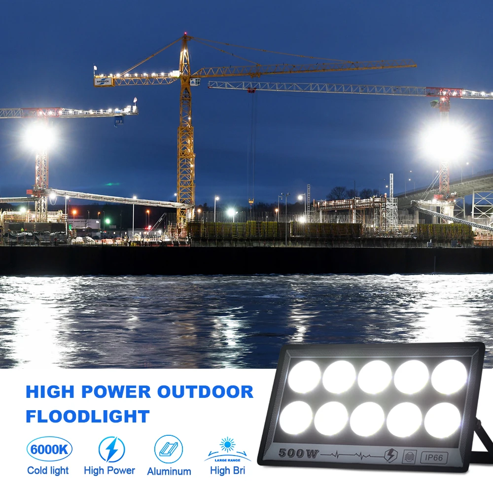 Imagem -05 - Impermeável Led Outdoor Flood Light Jardim Iluminação Street Lamp High Bright Floodlight 220v 50w 100w 200w 300w 500w Ip65