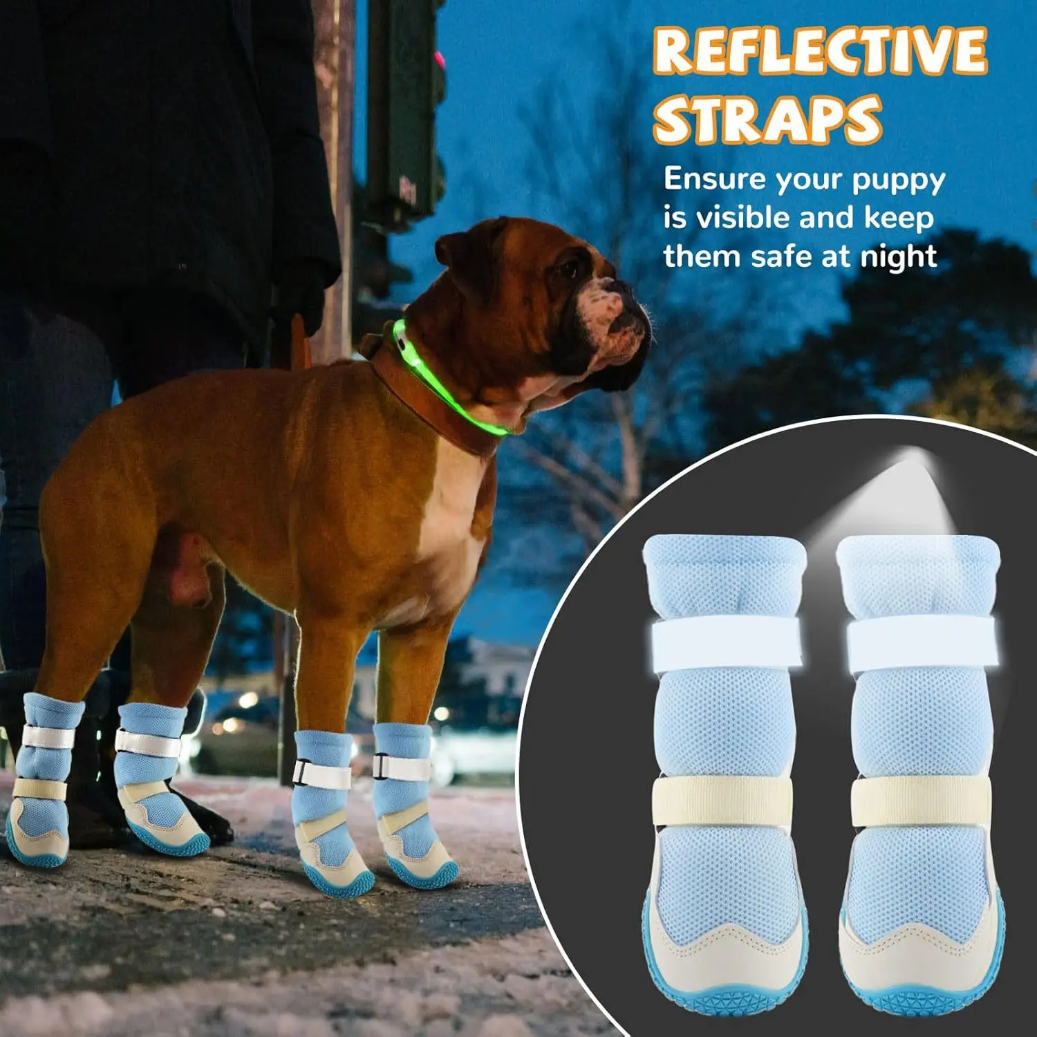 

4PCS/SET Dog Shoes Full Breed with Soft Soles Waterproof Dirt Proof Breathable Outdoor Soft Bottom Rain Boots Pet Shoes