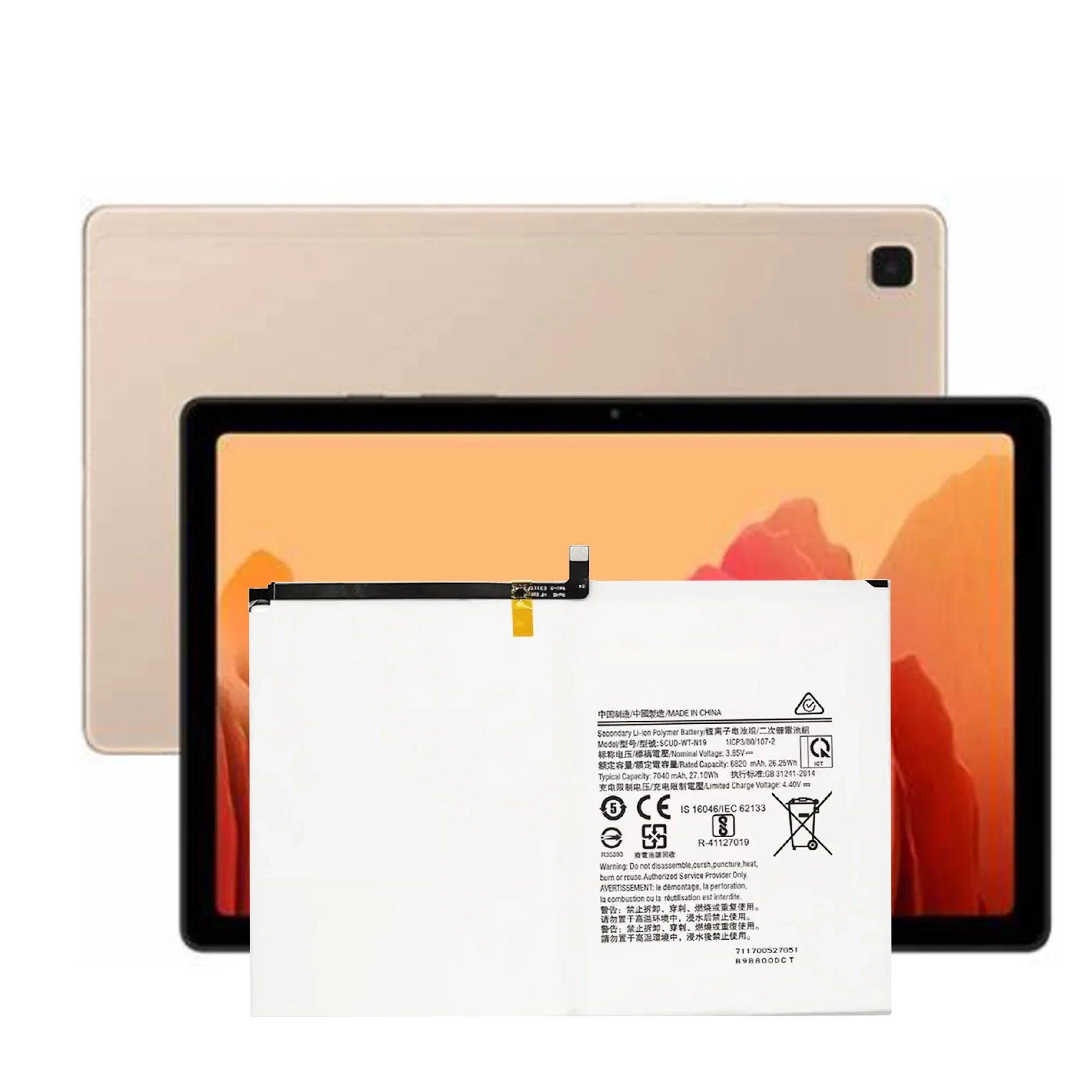

SCUD-WT-N19 Battery For Samsung Galaxy Tab A7 10.4 (2020) SM-T500 SM-T505 T505N Capacity Replacement Repair Part Tablet
