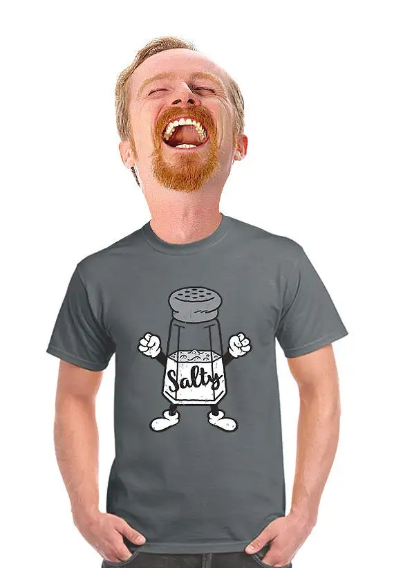 Salty T Shirt Graphic Tee Funny Geeky Salt Shaker Humor Quirky Novelty Foodie Food Design Mens Unisex Women'S S 4Xl