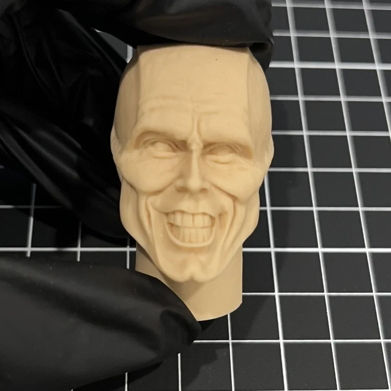 

1/6 Scale White Masked Head Sculpt with Grinning Face Style Resin Model for DIY Painting & Collectible Display