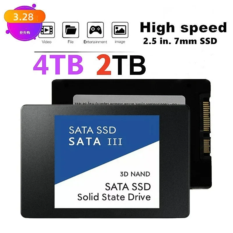 2024 New 4TB SATA SSD Sata Hard Drive Disk Sata3 2.5 Inch 2TB 1TB High Speed Original Hard Disk Internal Solid State Drives