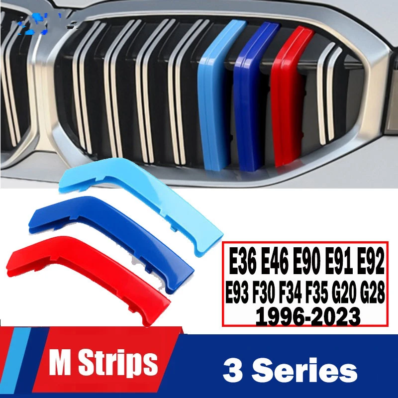 Nice Grill M Performance Strips For BMW 3 series E46 E90 E91 E92 E93 F30 F31 F34 Accessories Motorsport Car Grille Trime Stripes