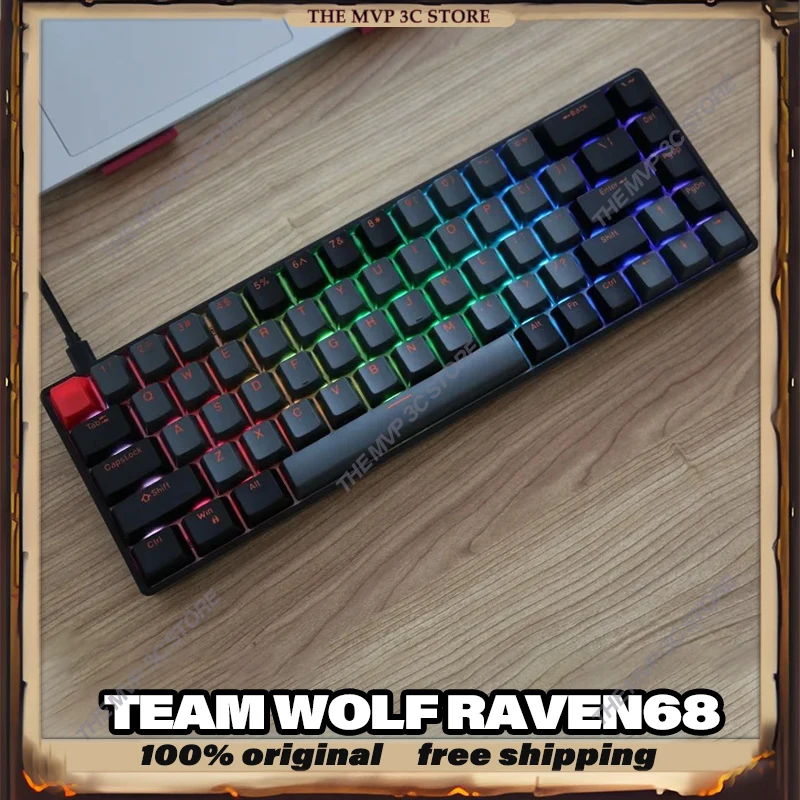 Original Team Wolf Raven68 Customized Magnetic Switch Gaming Keyboard 8K Ultra Dynamic Key Stroke RT Trigger Gift Laptop PC