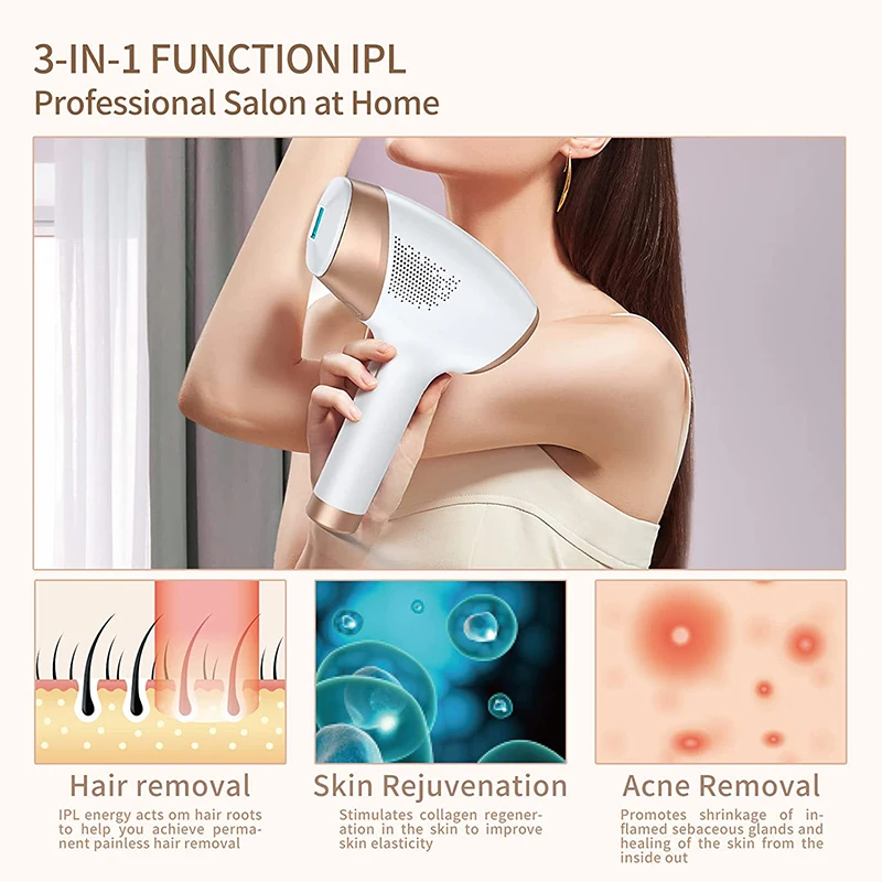 At Home Permanent Painless Ipl Hair Remover  Device Hair Removal Appliances With Sapphire Cooling