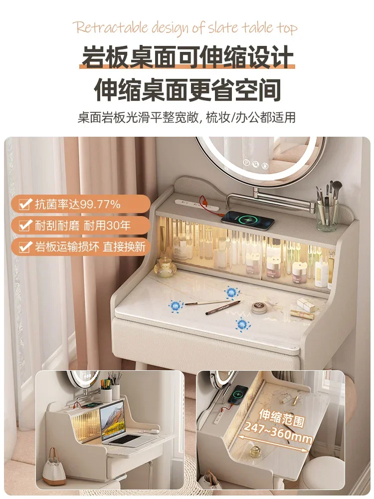 Dedicated small dressing table on balcony bay window, light luxury, small bedroom renovation, mini dressing table, internet