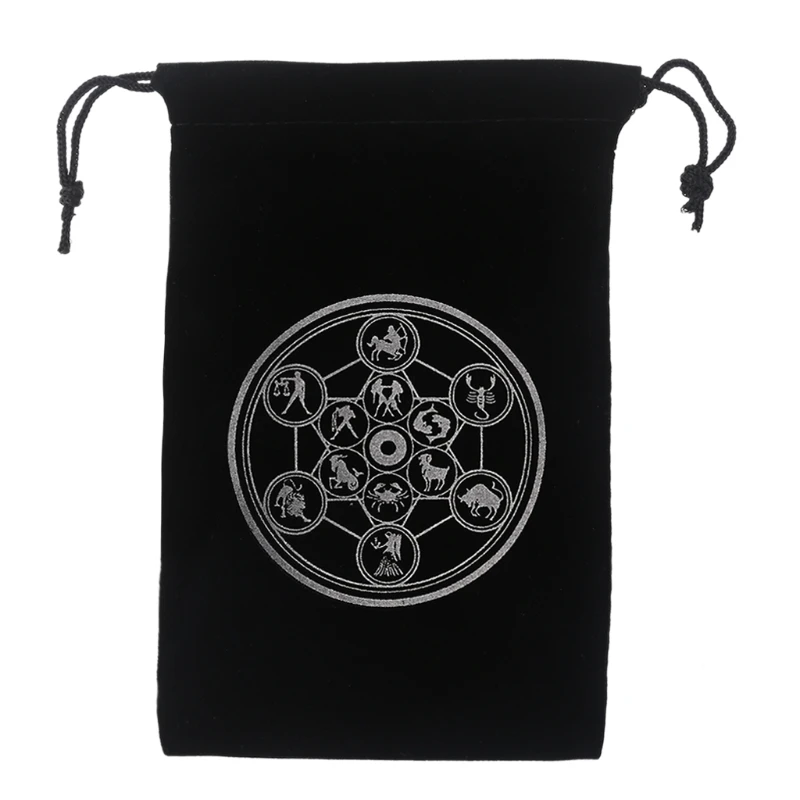 02DF Velvet Tarot Cards Storage Bag Jewelry Flannel Bag Board Game Card Mini Drawstring Package Game Tarots Storage Bag