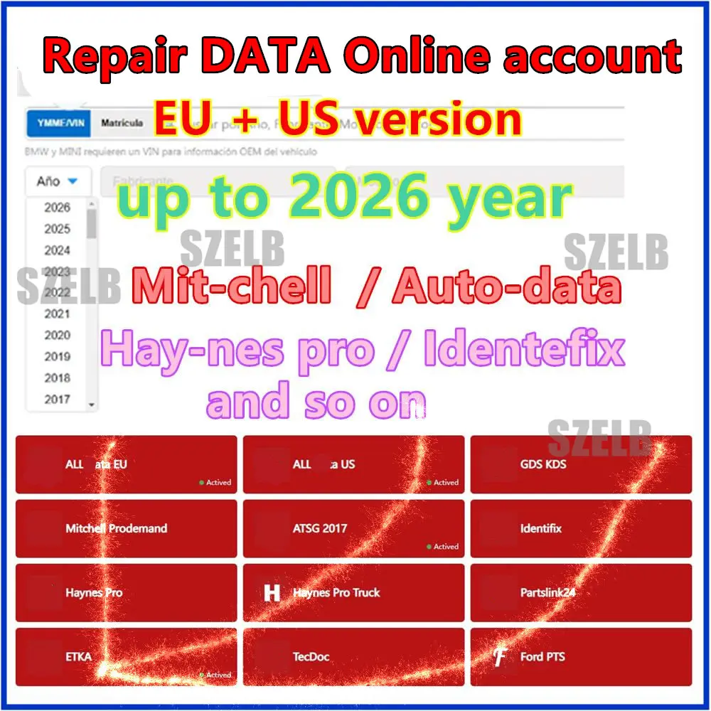 2025 Reparación de datos Mit-chell Cuenta en línea de datos automáticos para taller de datos de automóvil Conexión de software de reparación Uso compatible con inicio de sesión móvil/PC