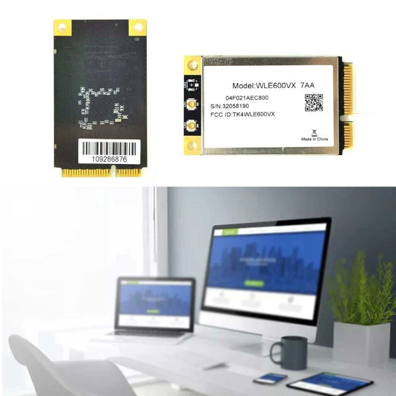 WLE600VX QCA9882 Card WIFI Tiến Bộ Card Mạng Không Dây Hỗ Trợ 2.4GHz + 5GHz 1200Mbps Cho Laptop Máy Tính Trang Sức Giọt