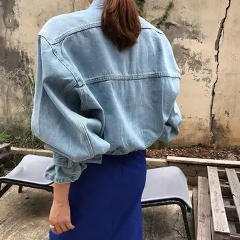 Women’s Y2K Puff-Sleeve Cropped Denim Jacket 3 Coats Jackets Women Top 2022 Sexy Puff Long Sleeve Y2k Clothes Cropped Jacket Streetwear Women's Denim Shirt 3
