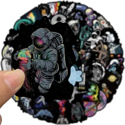 10/30/50PCS Cartoon Outer Space Astronaut Stickers Black Colorful Graffiti Decals Cool Decoration Toy DIY Laptop Phone Wall Car