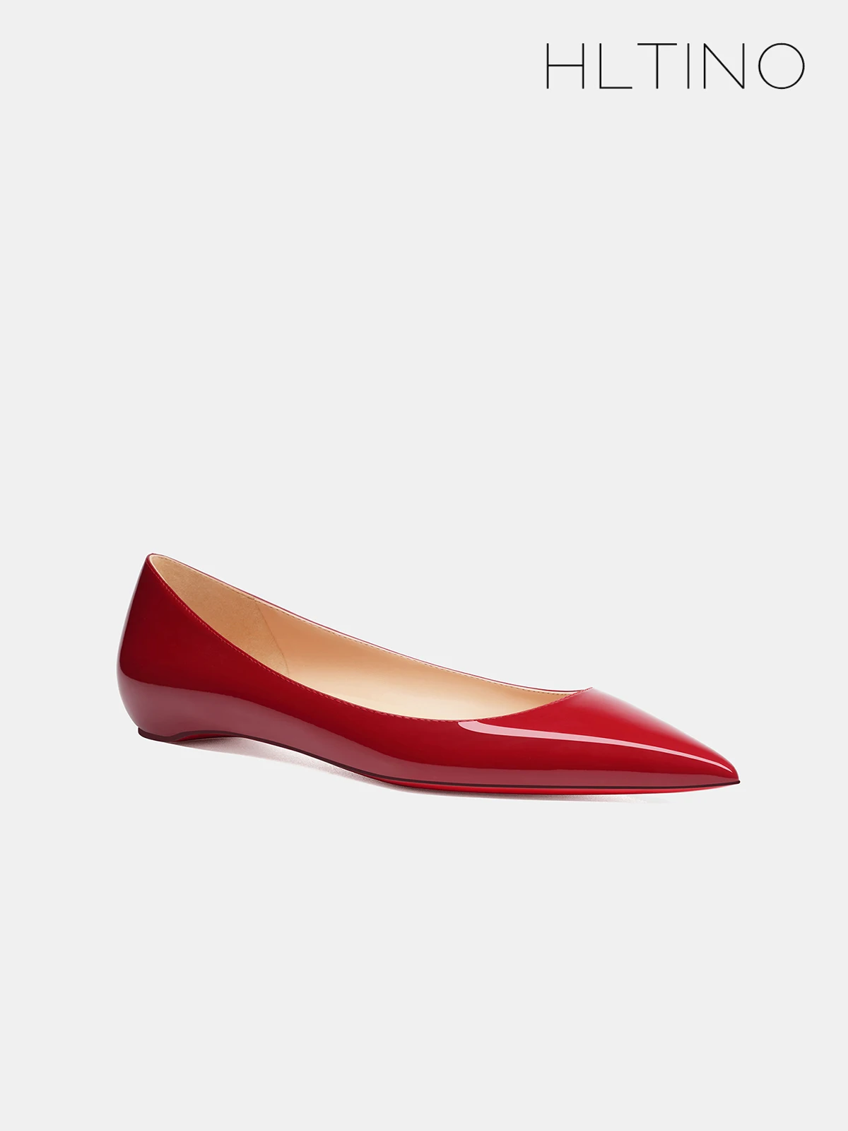French Sexy Cherry Red Flats Bright Patent Leather Quality Soft Comfortable Women Low Heel Pumps Spring Summer Slip on Shoes