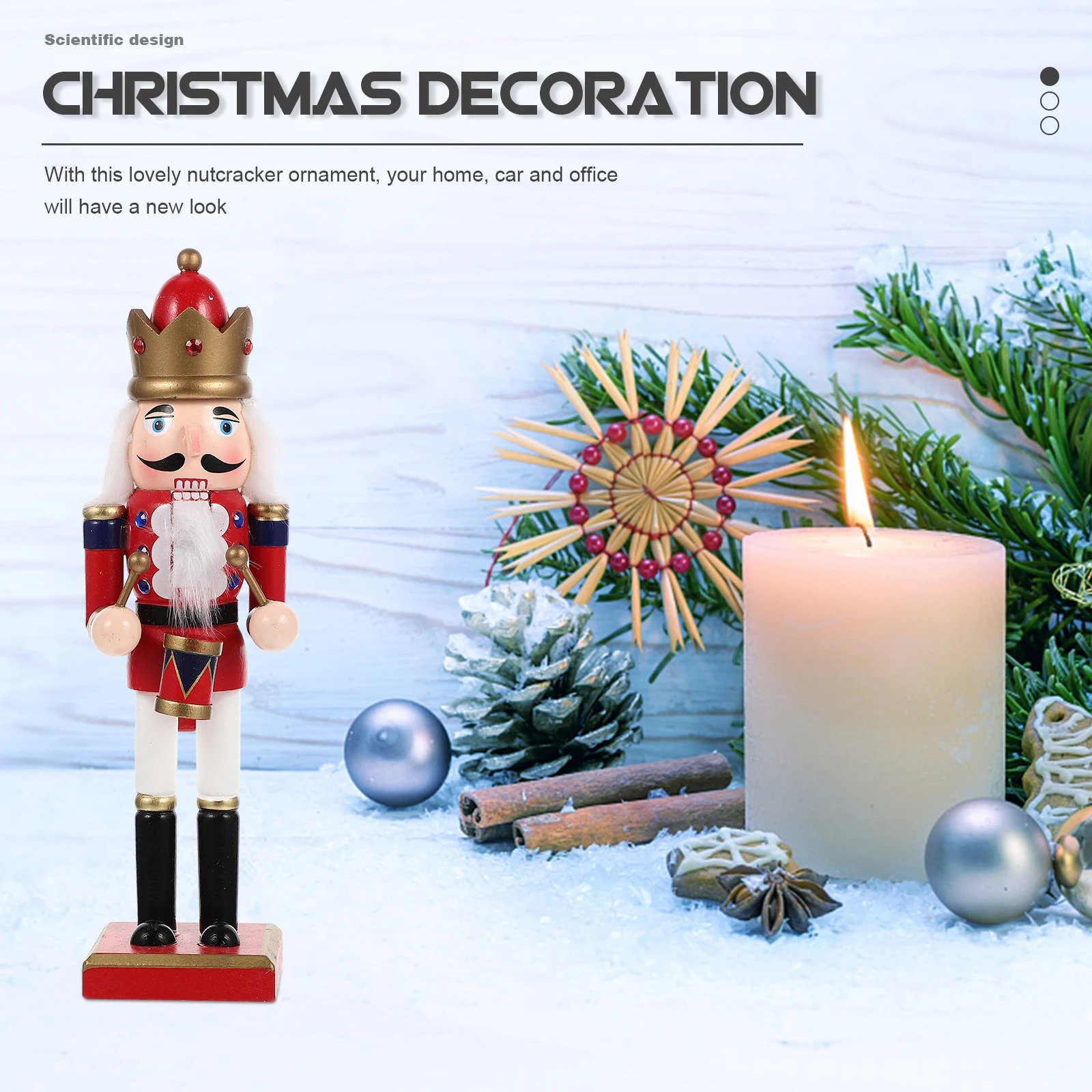 

Nutcracker Soldier Decor Christmas Wooden Puppet Sturdy Holiday Ornament for Living Room Bedroom Office Desktop Xmas Gift Idea