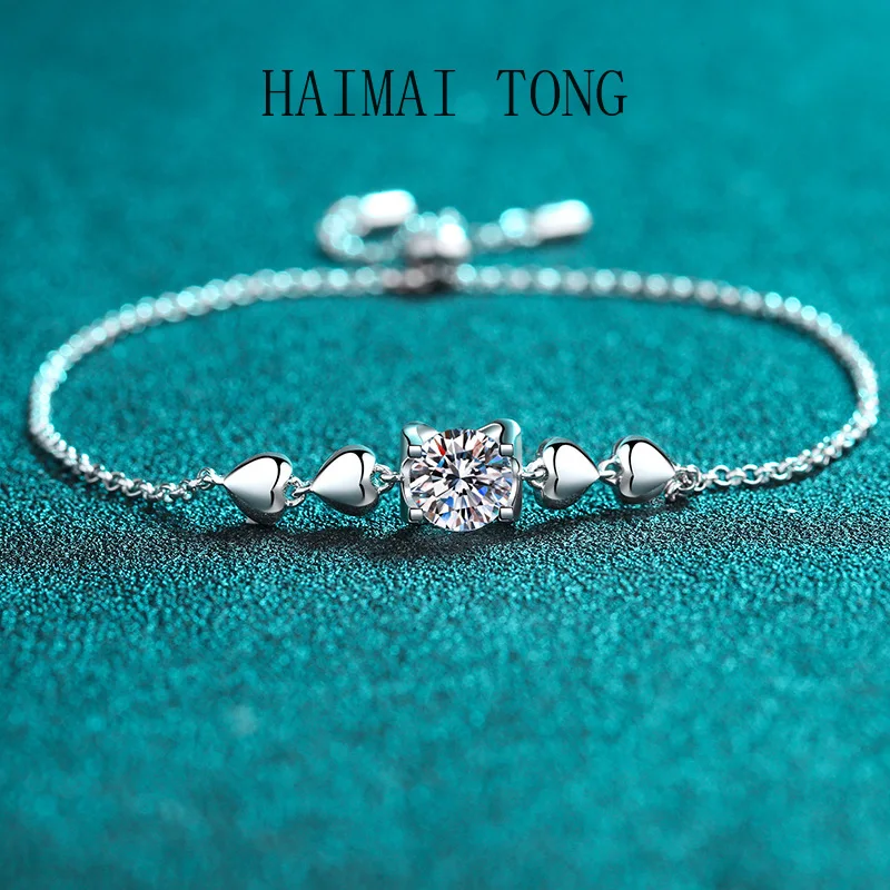 

HAIMAITONG moissanit Diamond PT950 Platinum bracelet Stylish bracelet temperament gift