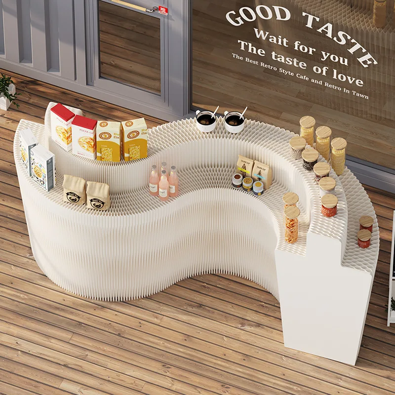 Multifunctional booth storage Foldable long middle island multi-layer floor product display rack