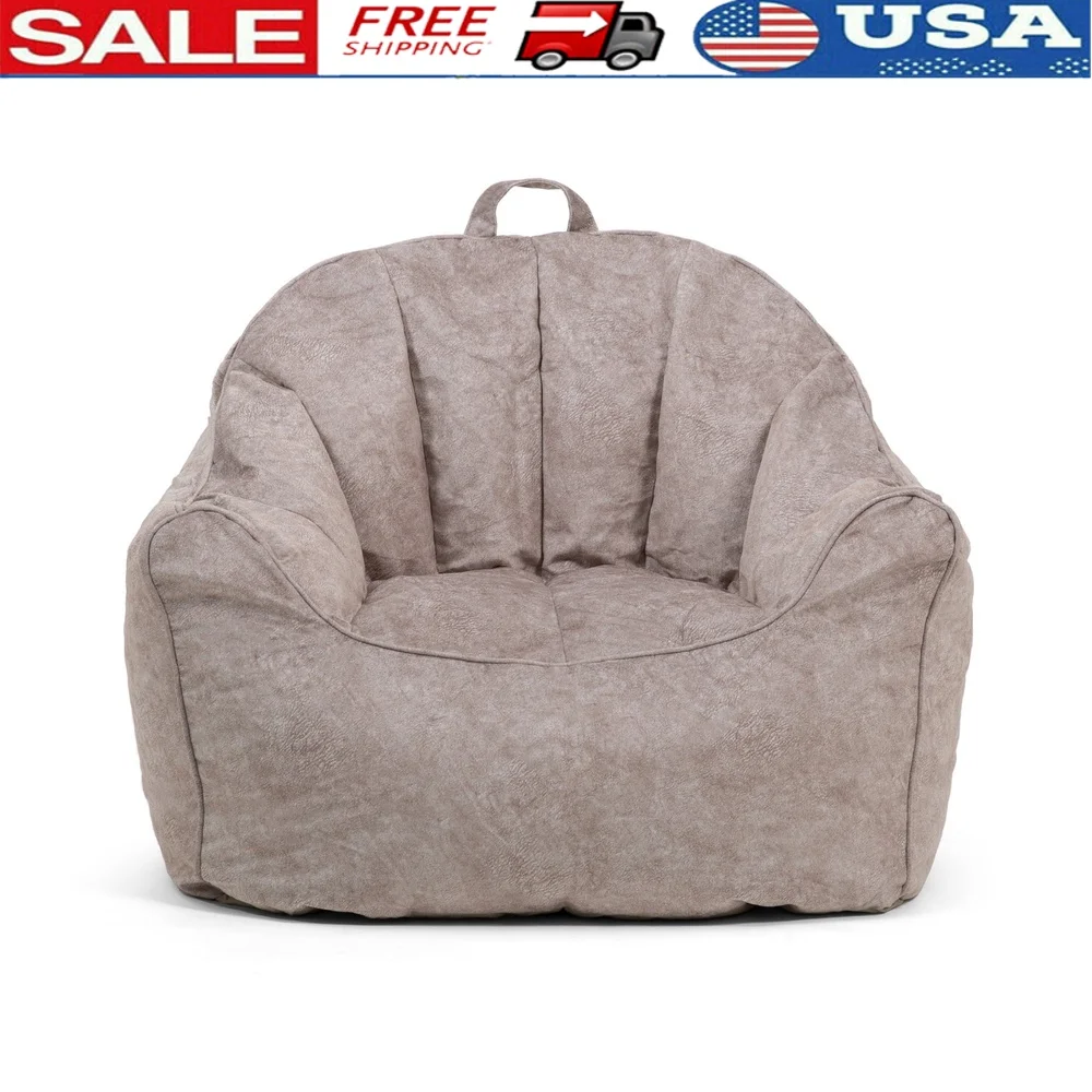 

Hug Bean Bag Chair Kids Teens Comfortable Plush Fabric Portable with Carry Handle Durable Design Perfect Reading Gaming Relaxing