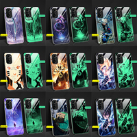 2021 Cartoon Dragon Luminous Glass Case For Xiaomi Mi POCO F3 M3 Redmi K40 Pro Game 9T 9A Tempered Glass Cover Night light Phone