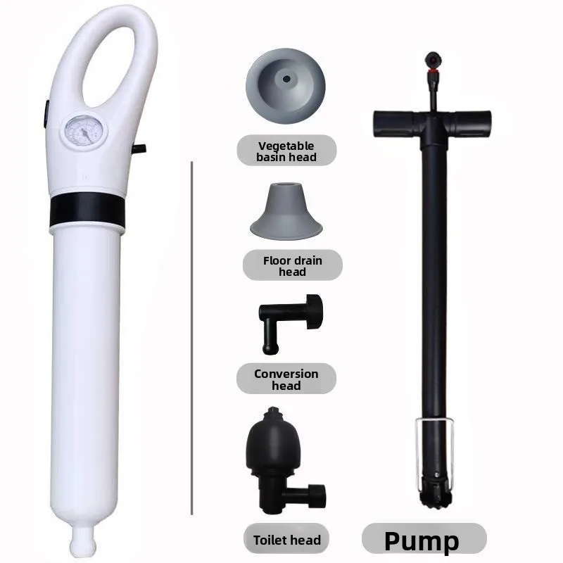 Toilet air pump household poke clogging sewer inflation one shot through pipeline high pressure manual Dali pass