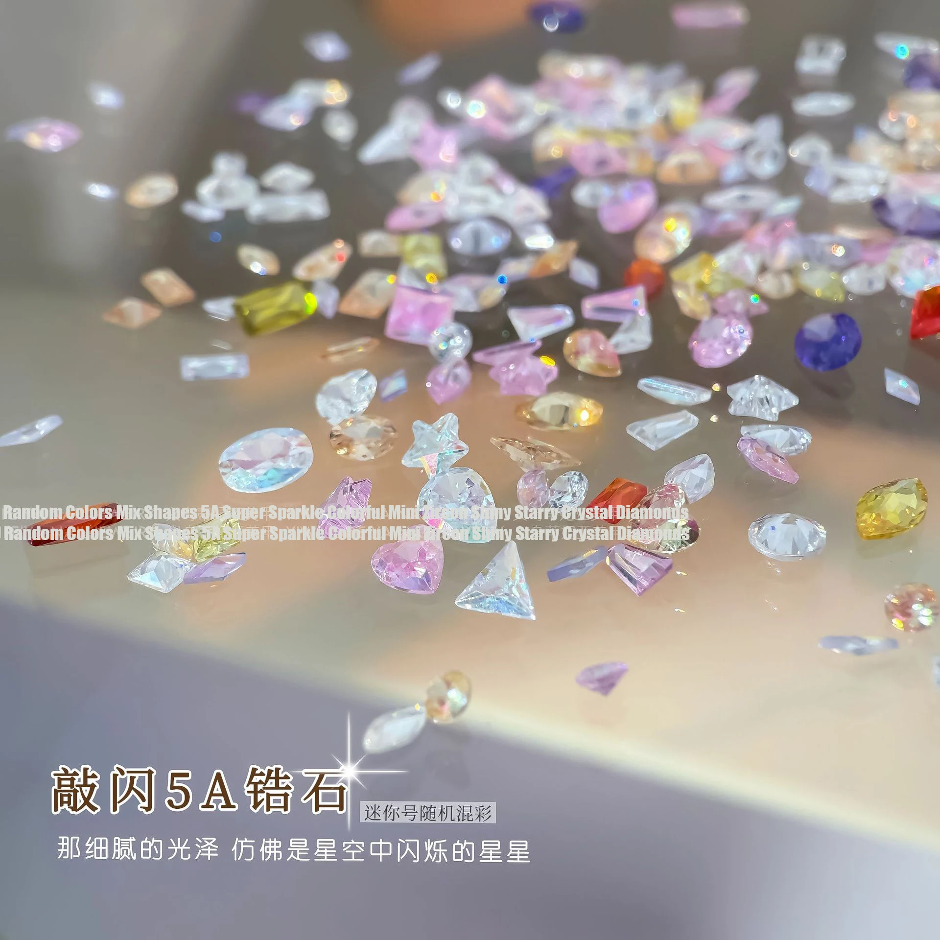 50PCS Sparkle Aurora Clear Frost Colorful Zircon Mini Nake Diamonds Nail Art Rhinestones Decorations Manicure Mix Shapes Charms