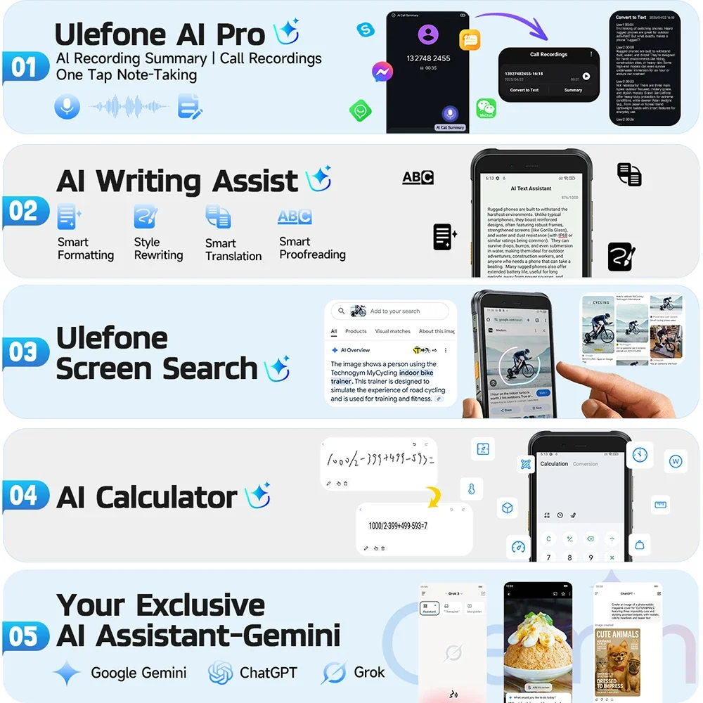 Ulefone 4G هاتف متين 5.99 "8GB 256GB الهاتف المحمول 9600mAh 50MP الكاميرا الرئيسية الهاتف الذكي أندرويد 15 NFC RugKing