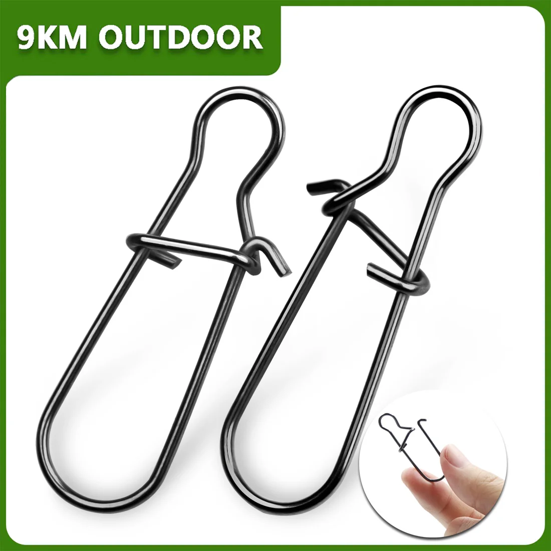 Fishing Snaps Fast Lock Clips Stainless Steel Fishing Connector Tackle Duo lock Clips Fishing Swivels Solid Rings Safety Snaps