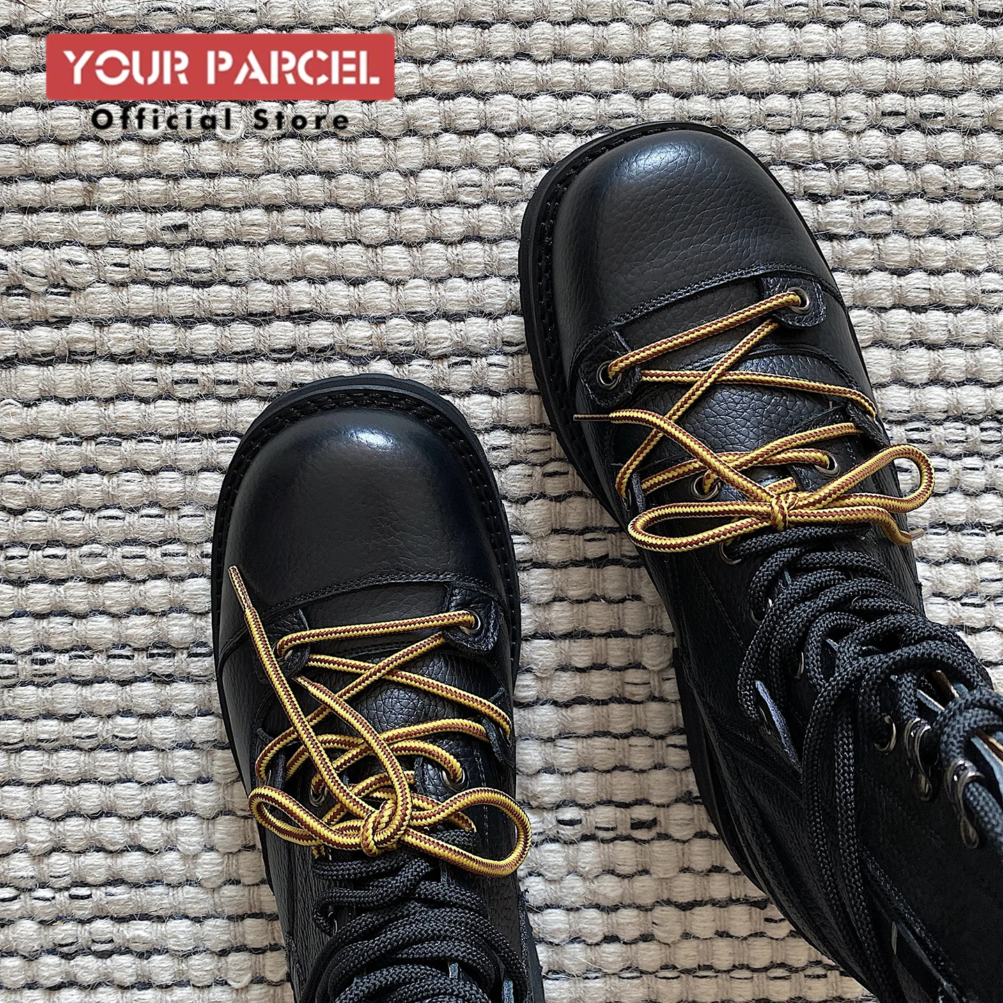 Stivali corti autunnali in pelle da uomo, strato superiore, cinturino in pelle di vacchetta, scarpe da lavoro all'aperto, stivali da moto dal design casual con cinturino personalizzato