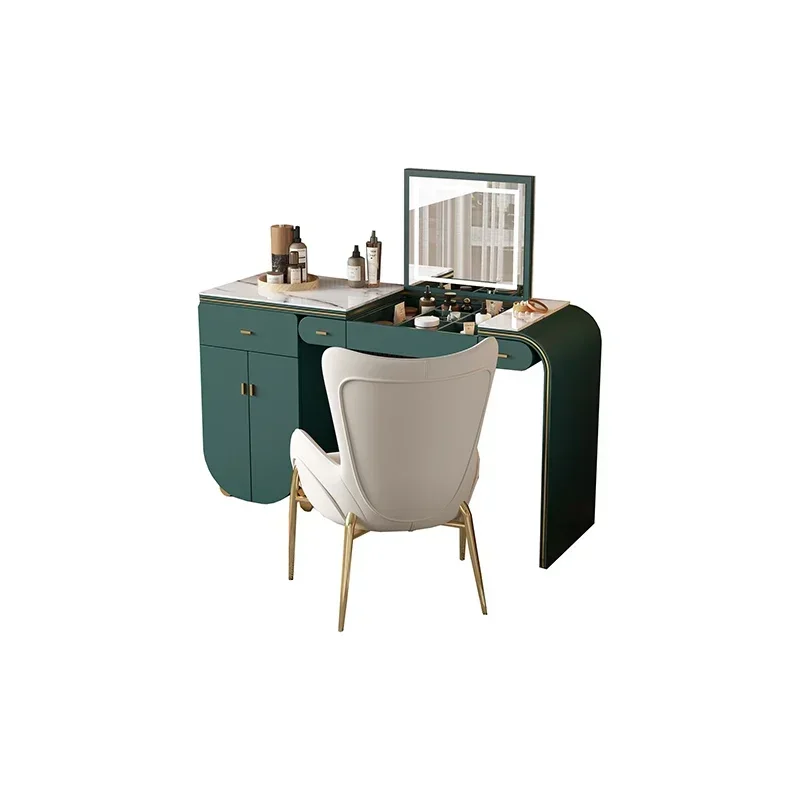 لوحة حجرية فاخرة خفيفة، شقة صغيرة، طاولة مكياج بسيطة وحديثة