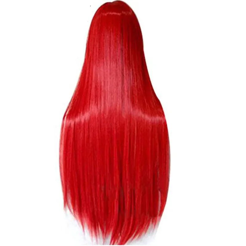 80cm Foxfire Ahri Homestu Erza Scarlet Sally Long Straight Vocaloid Synthetic Cosplay Wig For Halloween With Bangs