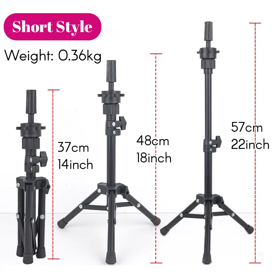 Adjustable Wig Tripod Stand for Display and Training
