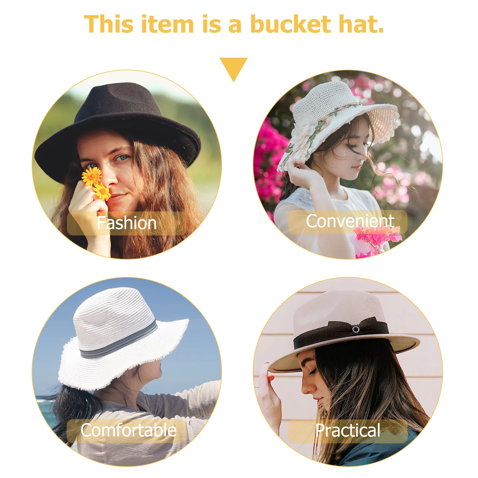 

Folding Wide Brim Fisherman Uv Protection Dual Side Bucket Hat For Women Soft Lightweight Sun Hat Big Brim Fashion Caps