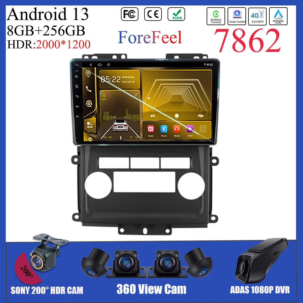 

7862 Car Radio Player Android 13 Para Nissan Frontier Xterra Para SUZUKI Equator 2009 2010 2011 2012 Auto Stereo QLED WIFI BT