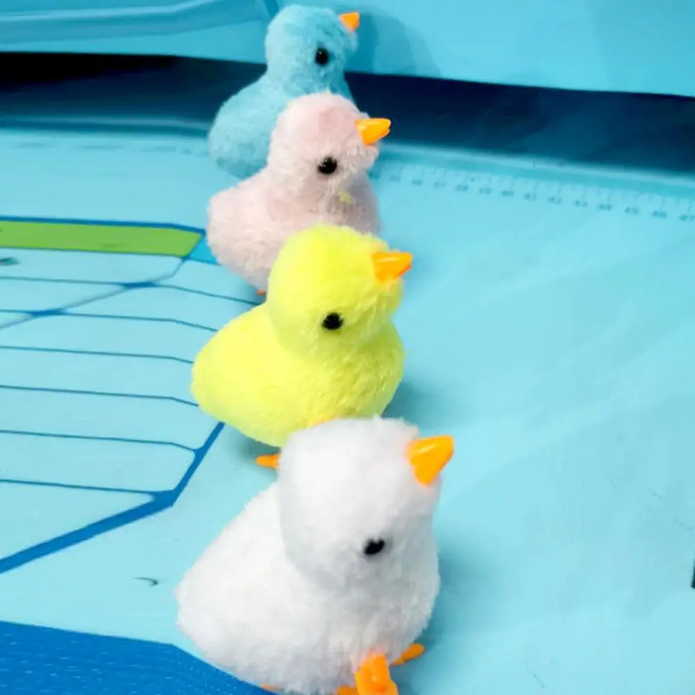 Gift Plastic Easter Running Chick Yellow Blue White Pink Jumping Animals Simulation