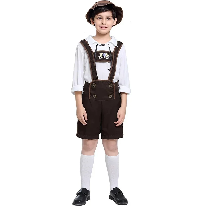 Alemão bávaro lederhosen festival outfit oktoberfest crianças menino camponês família combinando traje macacão chapéu férias para a criança