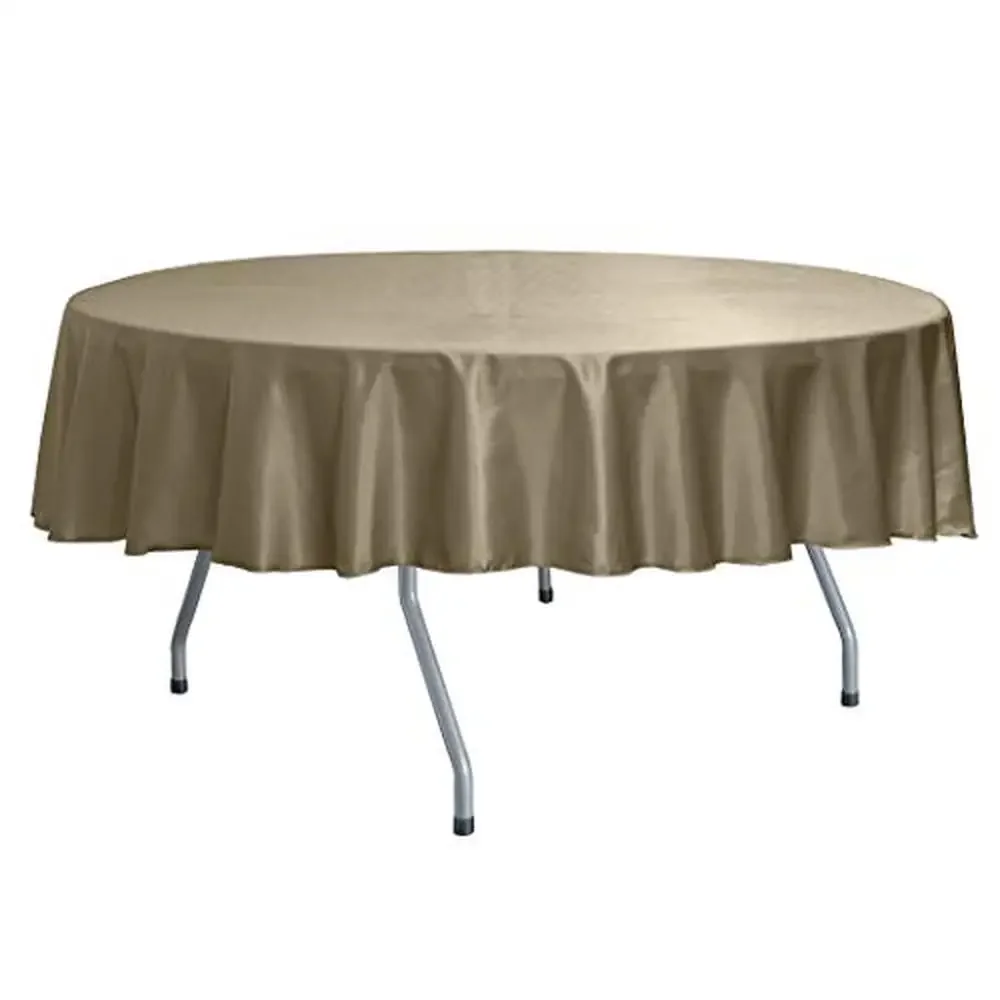 60 Pack Cafe Khaki Reversible Satin Shantung Round Tablecloth 60