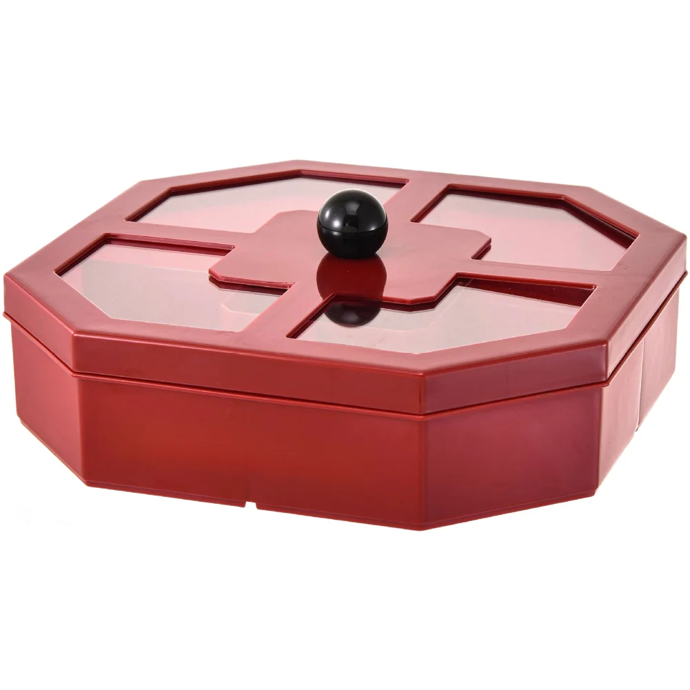ABS Fruit Tray with Lid Square Light Luxury Style for Living Room Dining Table Multi Compartment Snack Storage