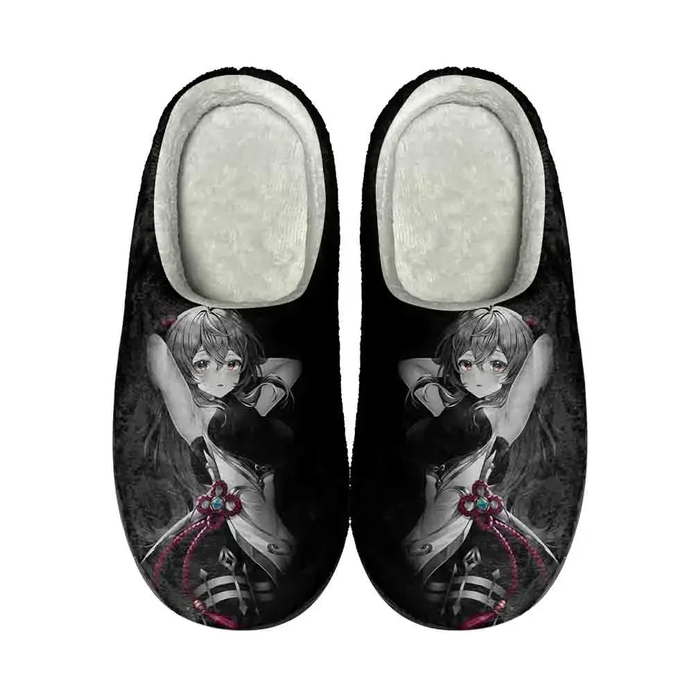 Game Genshin Impact Home Cotton Custom Slippers High Quality Mens Womens Plush Fashion Casual Keep Warm Shoes Thermal Slipper