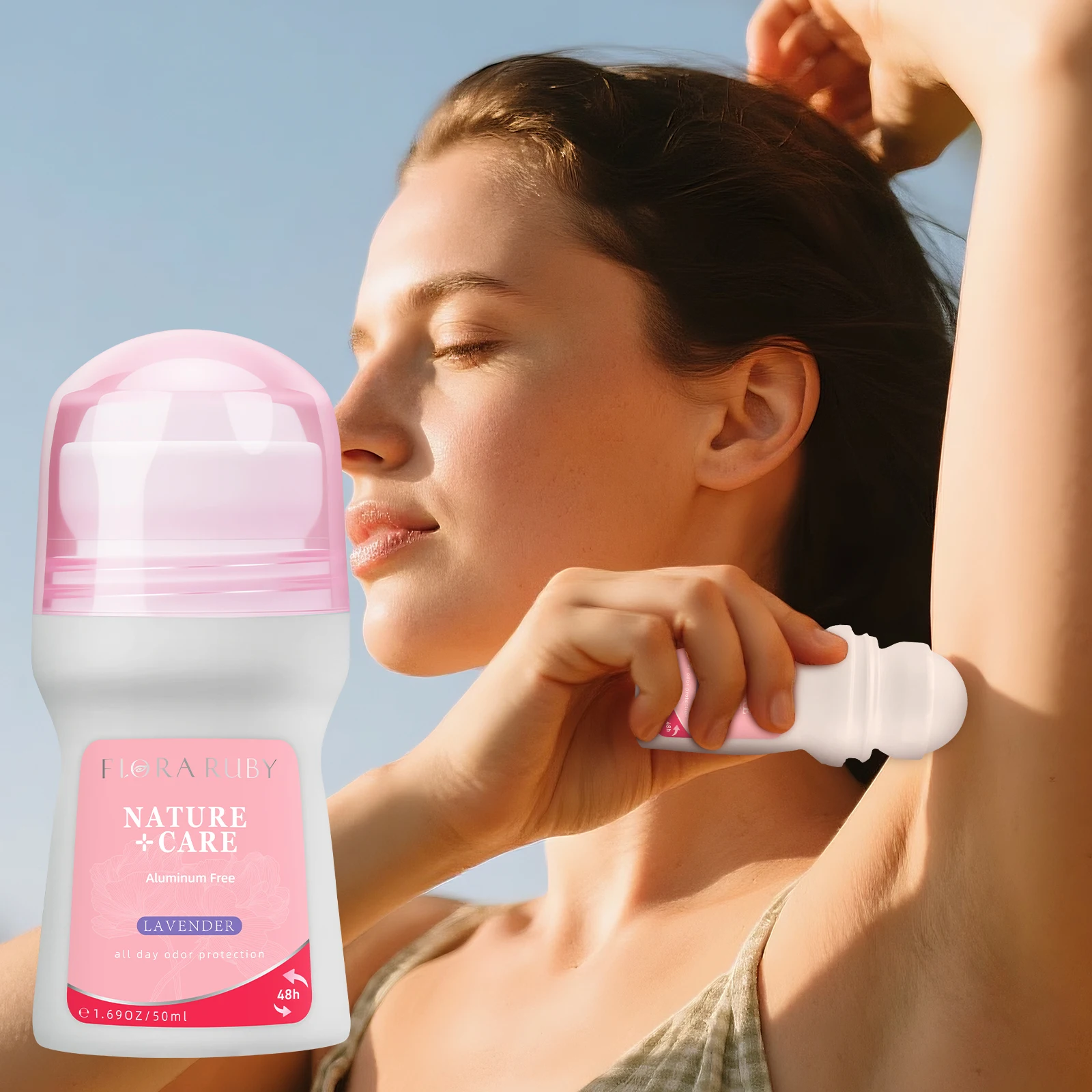 48 Hours Of Lingering fragrance Underarm 50ml/1.69oz aluminum free Deodorant Roll On Whole body application,Compact And Portable