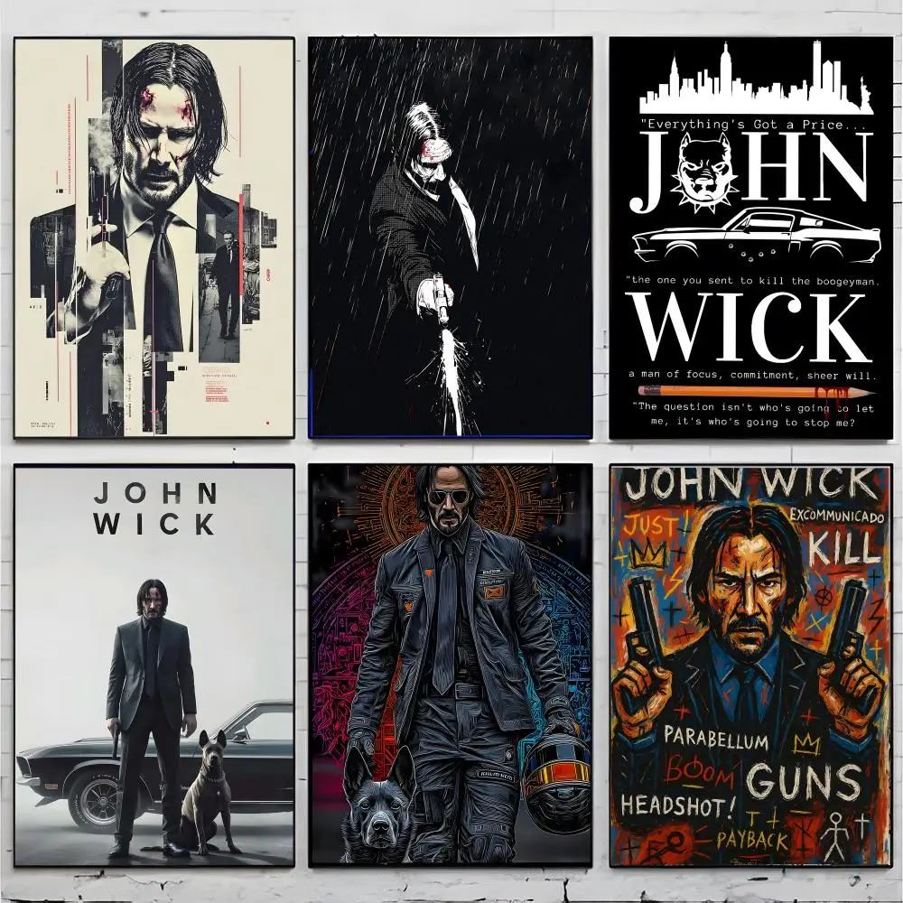 action movie J-John Wick Poster Premium Decor Art & Gift for Household Lounge Home Ornaments