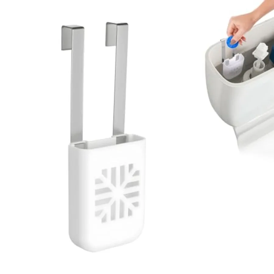 

Toilet Tank Tablet Holder, Versatile Toilet Bowl Hanging Cleaner and Deodorizer Hanger, Prevents Flapper Jams and Residue, Exte
