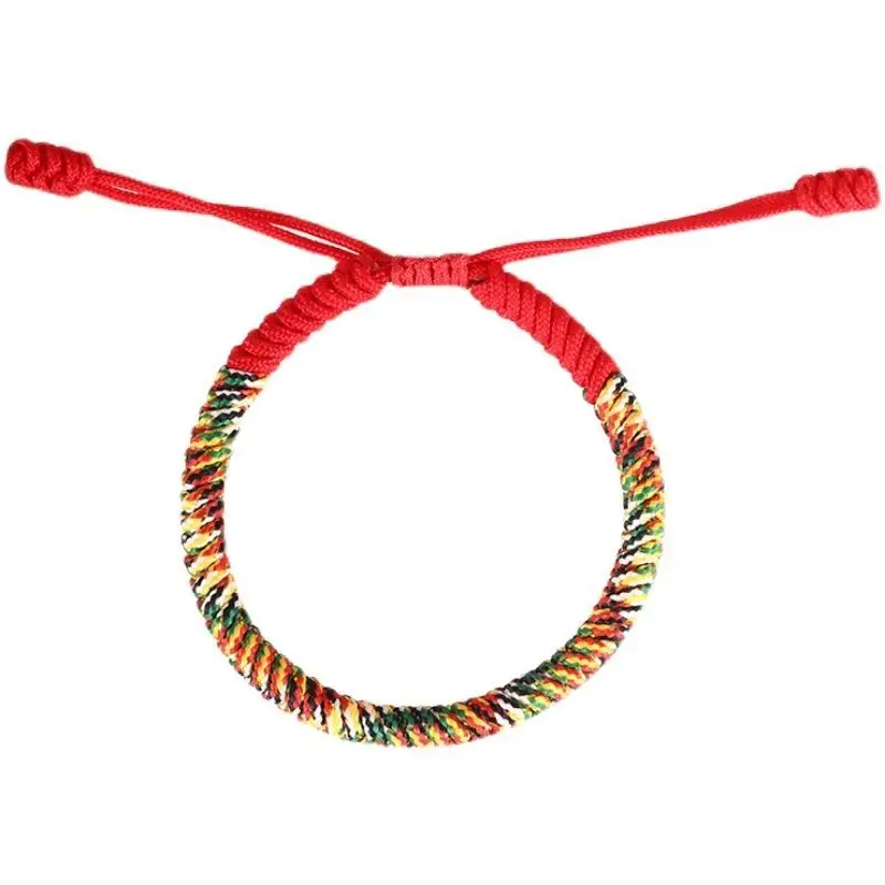 Hand Woven Hand Rope Dragon Boat Festival Colorful Rope Dorje Knot This Animal Year Red Rope Men and Women Jewelry