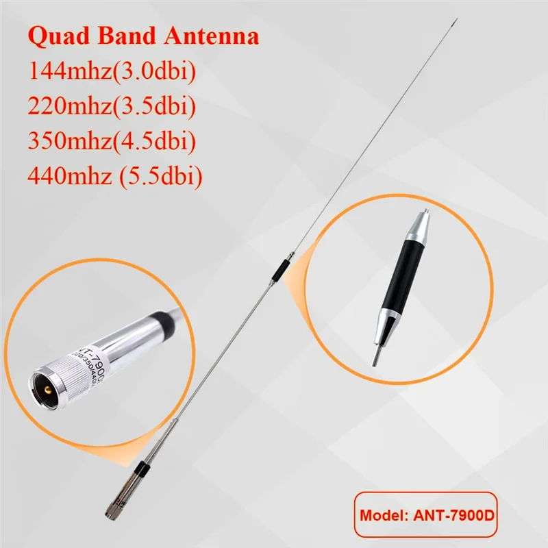 Mobile Radio Quad Band Antenna 144/220/350/440MHz for QYT KT-7900D Car Walkie Talkie ANT-7900D Mobile Antenna(A)