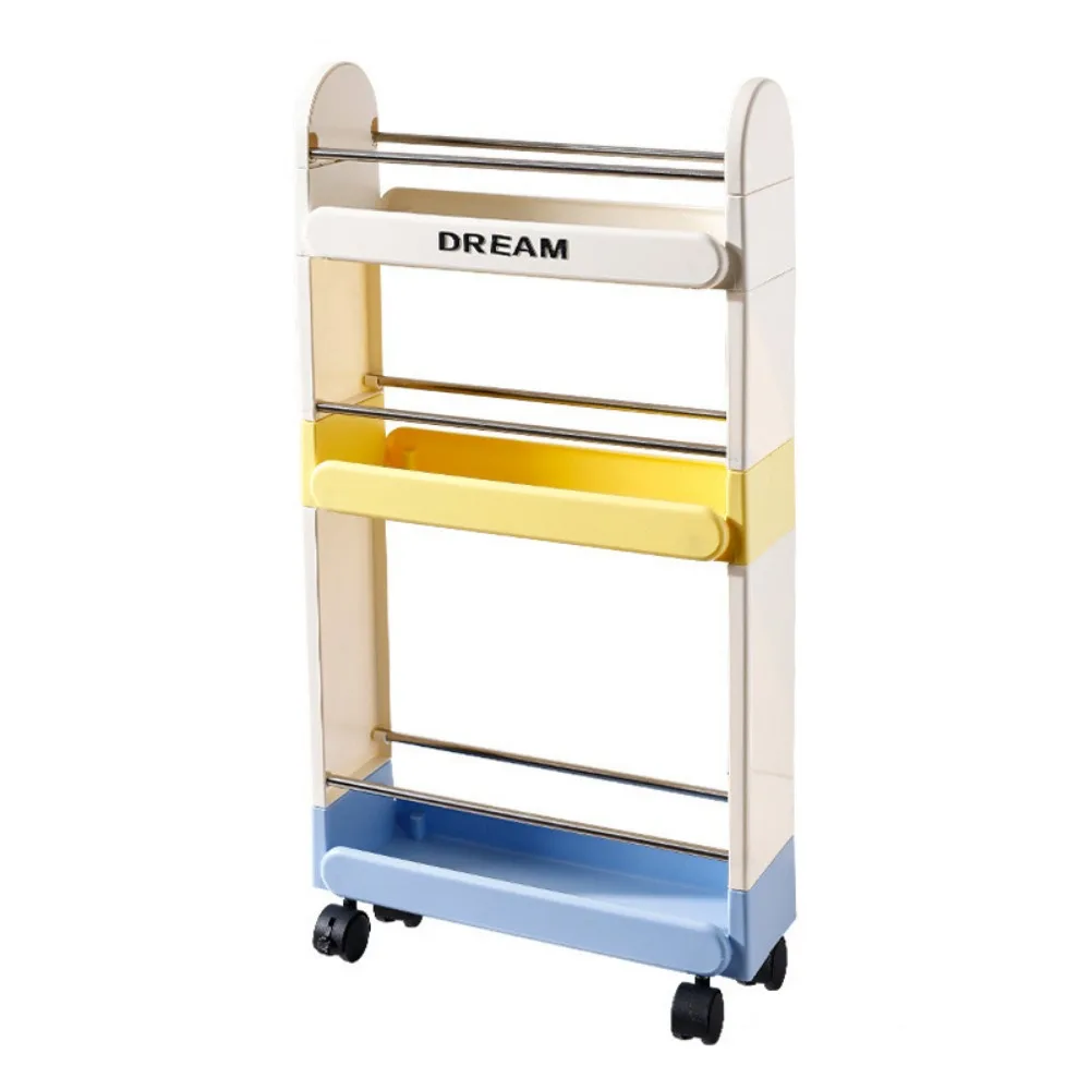 

Plastic Rolling Utility Cart Large Capacity Multi-layer Narrow Storage Rack Space Saving with Wheels Crevice Storage Cabinet