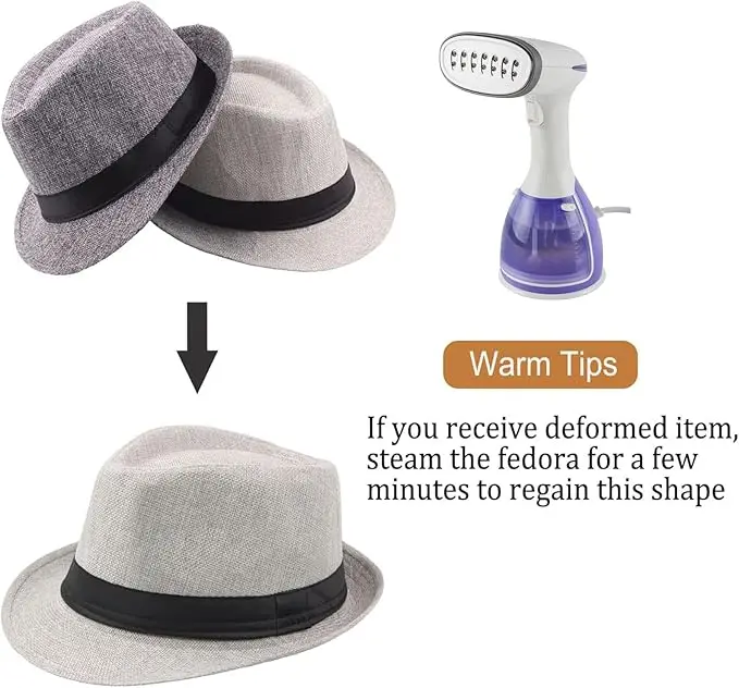 10/16/24 Pack 1920s Fedora Hats for Men Short Brim Sun Hats Classic Pork Pie Hats Summer Hat for Women Party Wedding Costume
