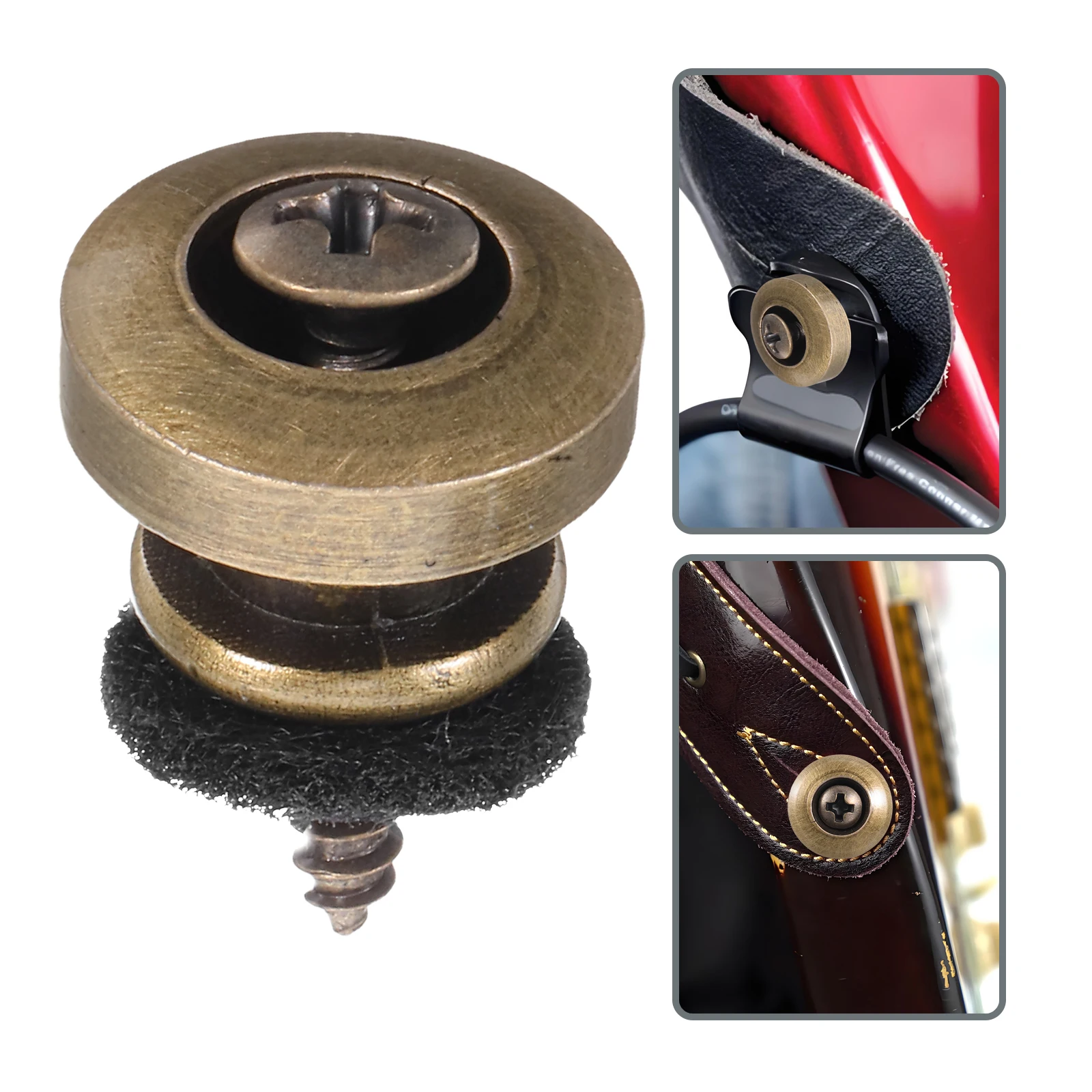 

2Pc Metal Guitar Security Strap Lock Safety Strap Buttons with Screws and Gasket for Electric Acoustic Folk Guitar Replacement (