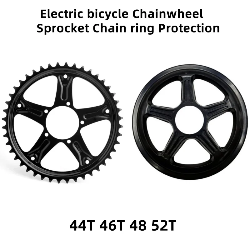 

Звездочка GUSTAVO 44T/46T/48T/52T, звездочка для электронного велосипеда, защита цепного кольца для двигателя Bafang BBS01 BBS02 MidDrive