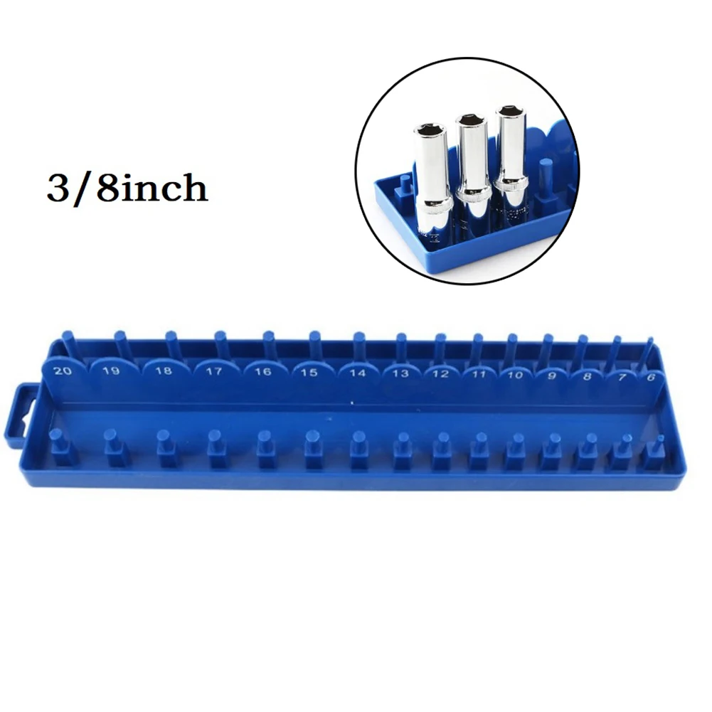 

1pc 3/8inch Metric Socket Storage Organizer Holder Bracket Plastic Socket Tray Rack Holder Storage For Socket Wrenches Organizer