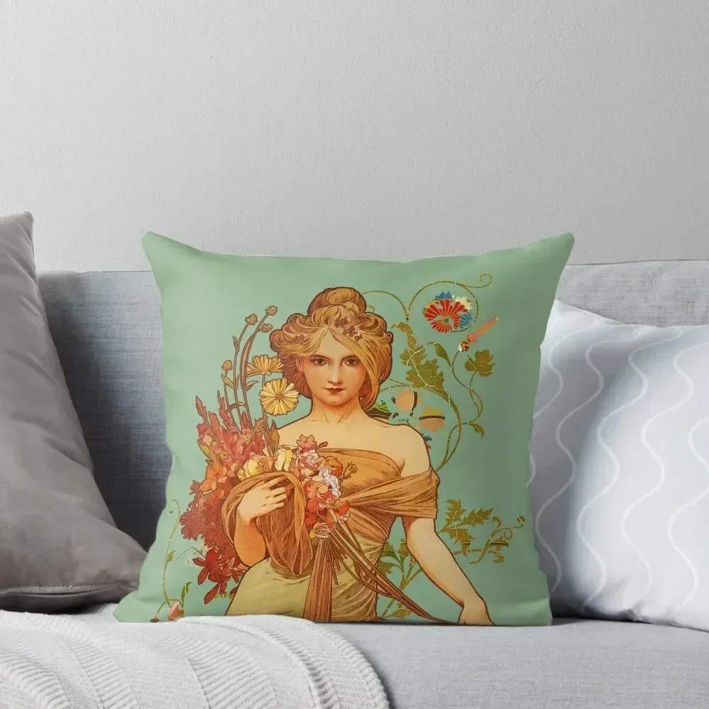

Mucha Floral Throw Pillow Christmas Cushion For Home pillowcases for sofa cushions Luxury Pillow Cover pillow