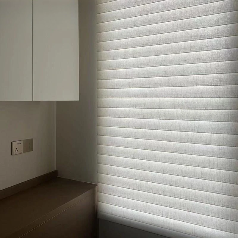 Manual electric linen Shangri-La curtain office sun room semi-shading telescopic shading louver