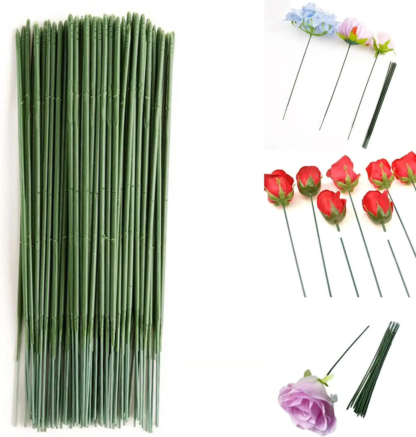 

pcs Plastic Floral Stem 9.84 inch/25 cm, Artificial Flower Rod Flower Stem Wire Making Accessories, DIY Crafts Bouquet Stem Flow