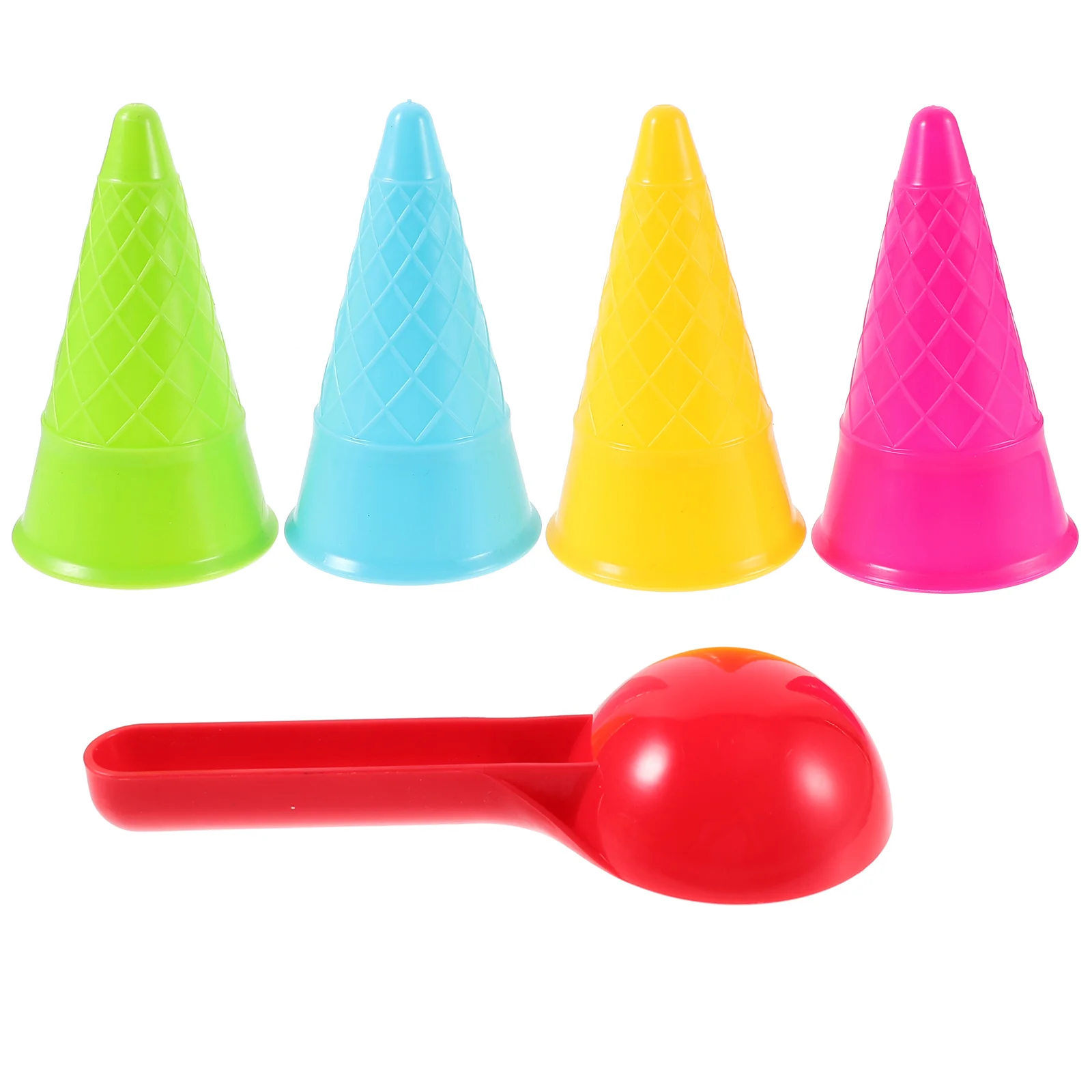 5 Pcs Ice Cream Cups And Scoop Set Ice Cream Cup Toys Kids Outdoor Scoop Plastic Tool Summer